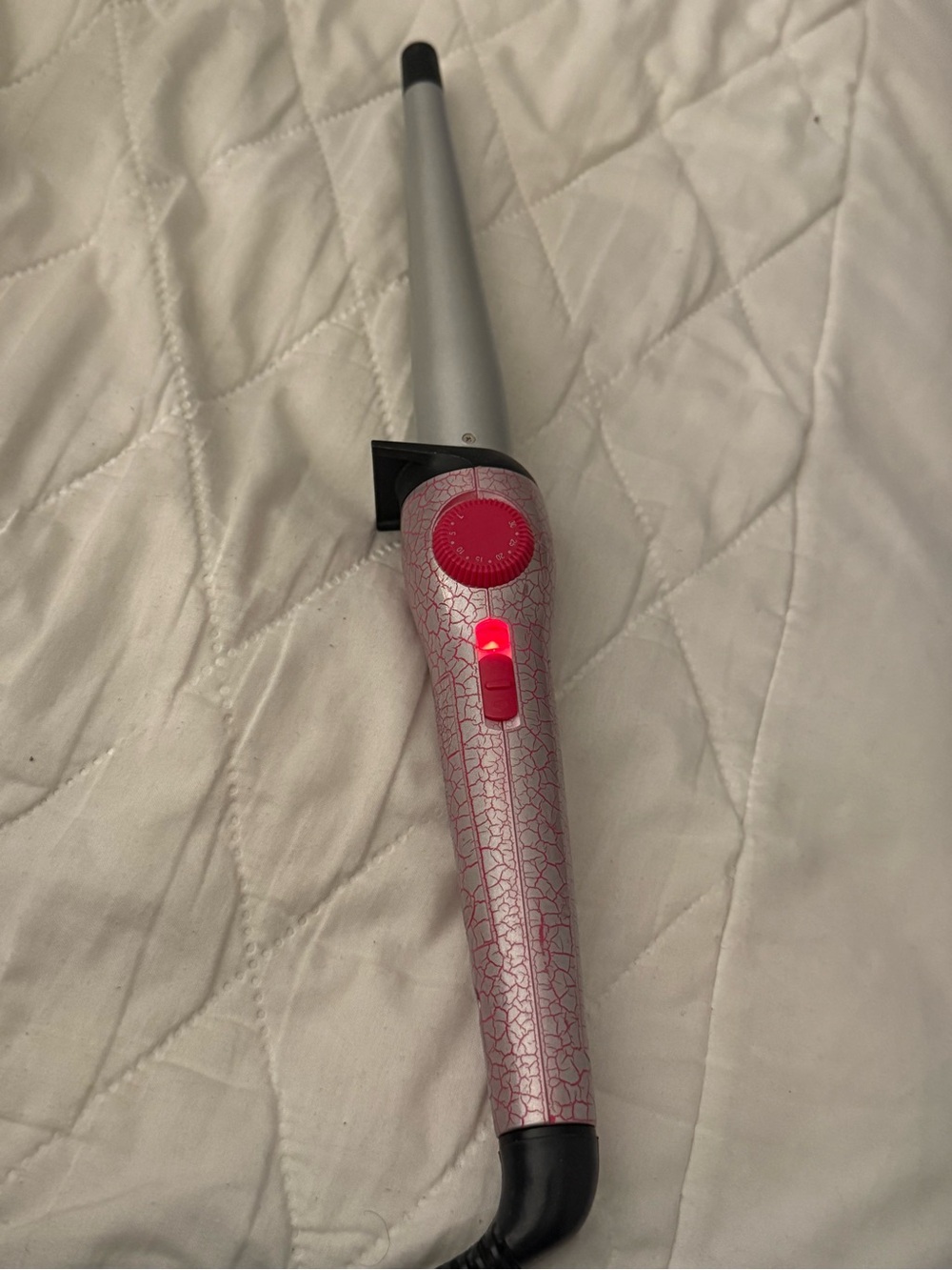 Remington Pink and Silver Crackle-Print Styling Wand